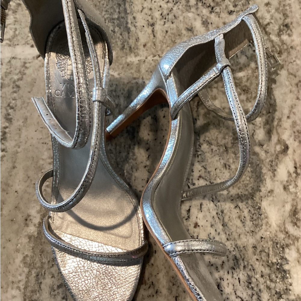 Vince Camuto silver heels size 9